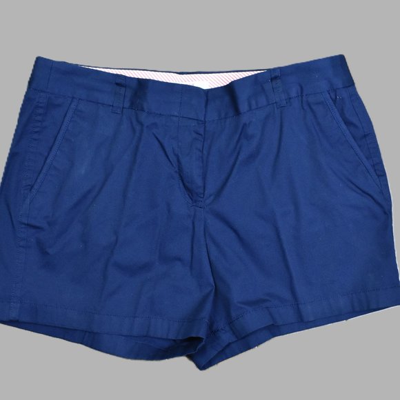 J.CREW Chino Shorts 14 Blue Zip Front Cotton Machine Wash Bin 6 NWOT - Picture 2 of 4